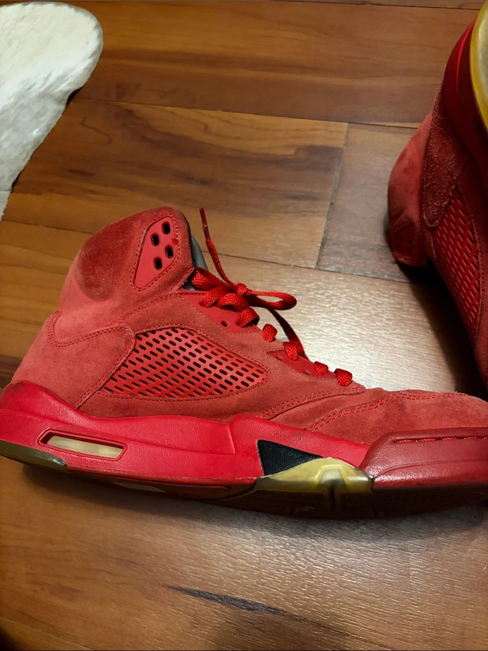 Nike Air Jordan 5 Retro Red Suede 136027-602 Sz 13